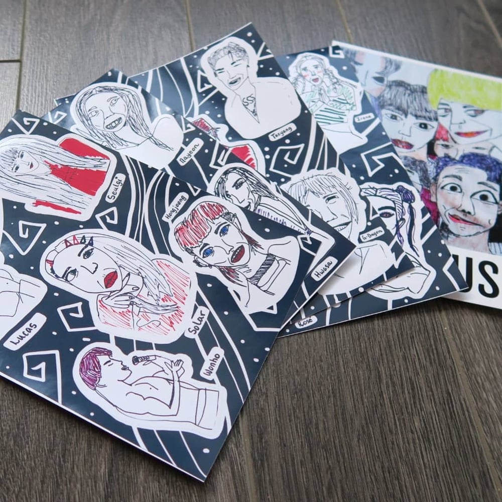 Image of Sticker Set (4 Sheets) + Postcard