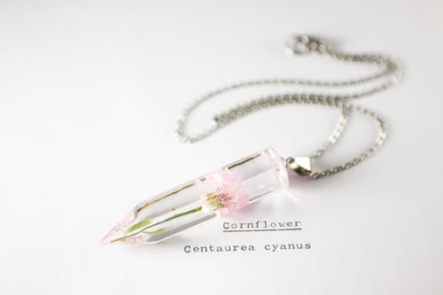 Image of Cornflower (Centaurea cyanus) - Large Crystalline Pendant #3