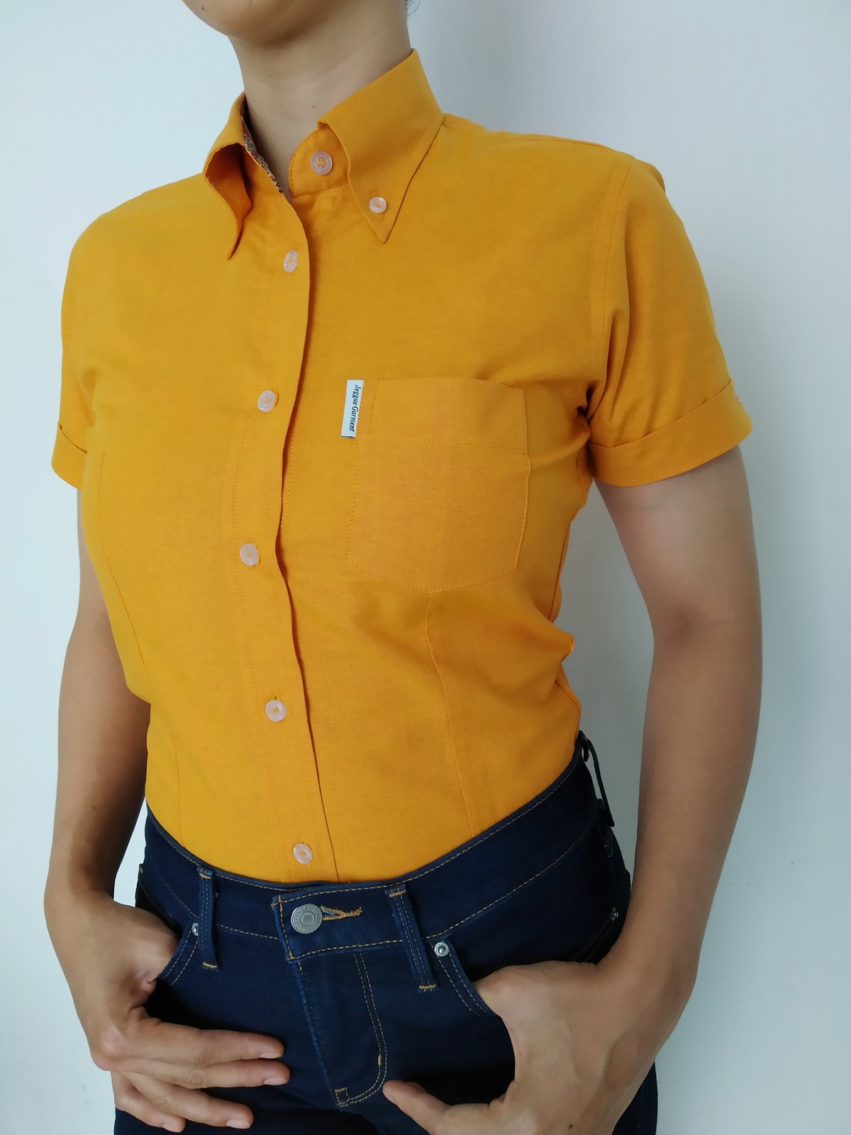 mustard short sleeve dress shirt