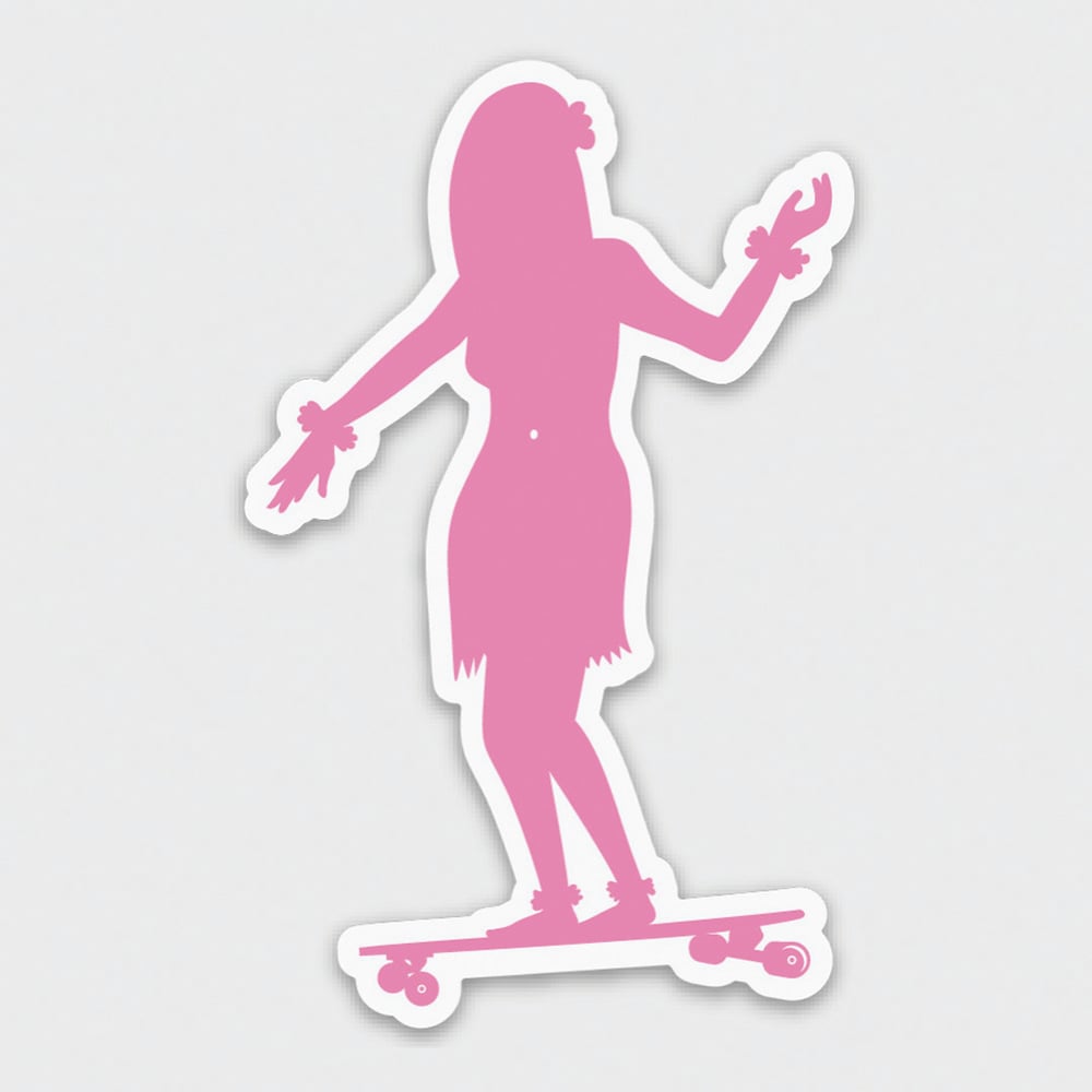 Image of 3" Pink Hula Die cut sticker