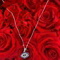 Image 5 of All Diamond Evil Eye Pendant & Necklace