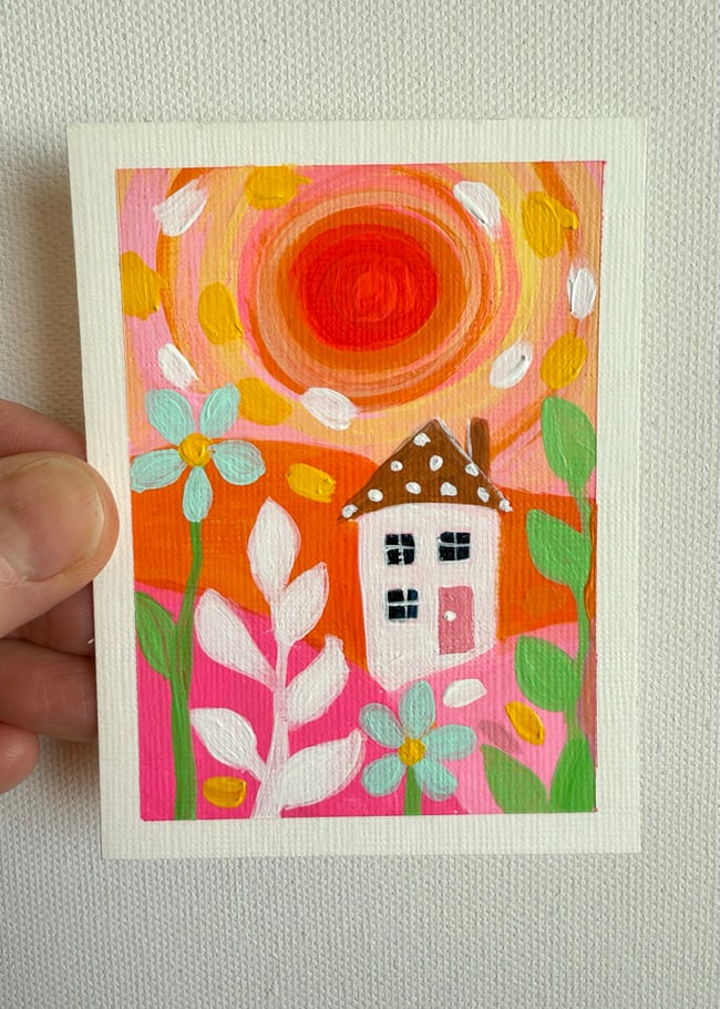 Garden Sunburst ☀️ Original mini painting