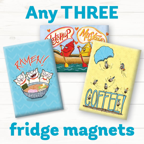Image of Funny Food Magnets - Any Three!