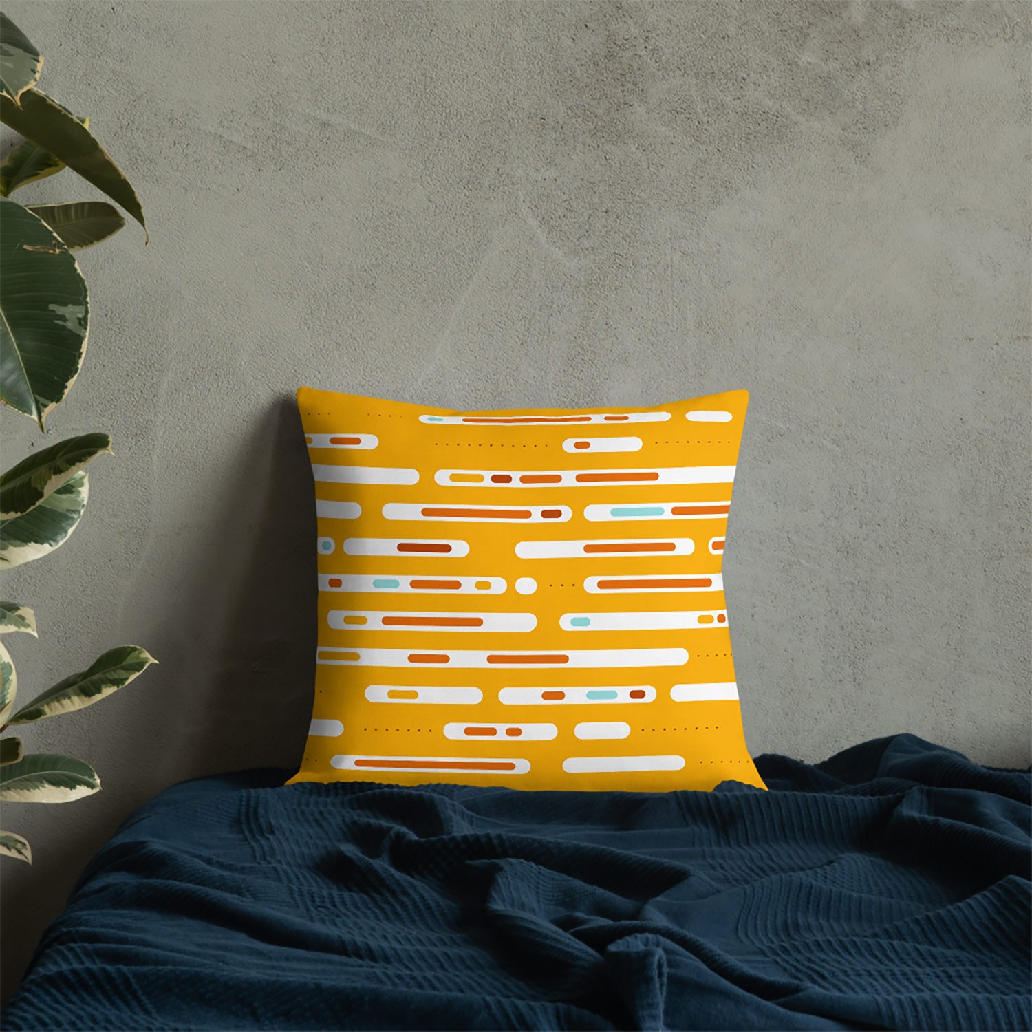 Image of Mid-Century Daybreak Square Throw Pillow