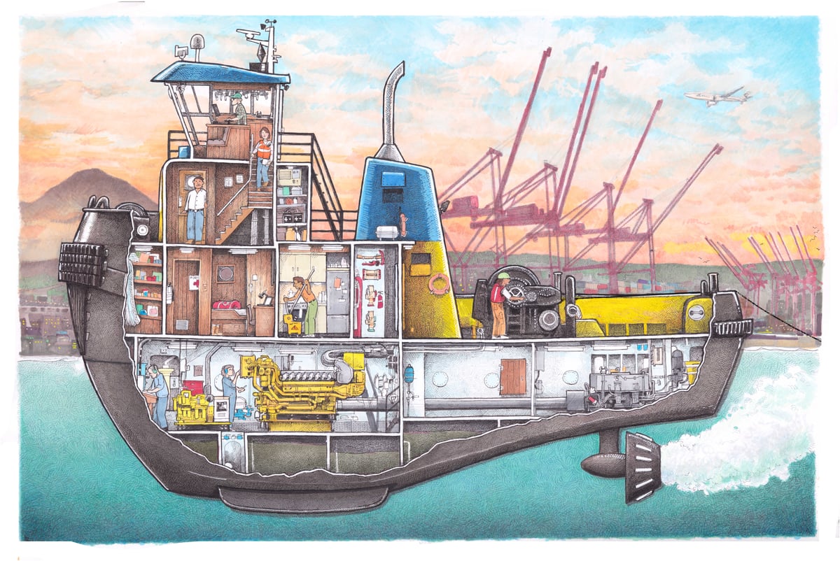 Tug No. 4  13" X 19"
