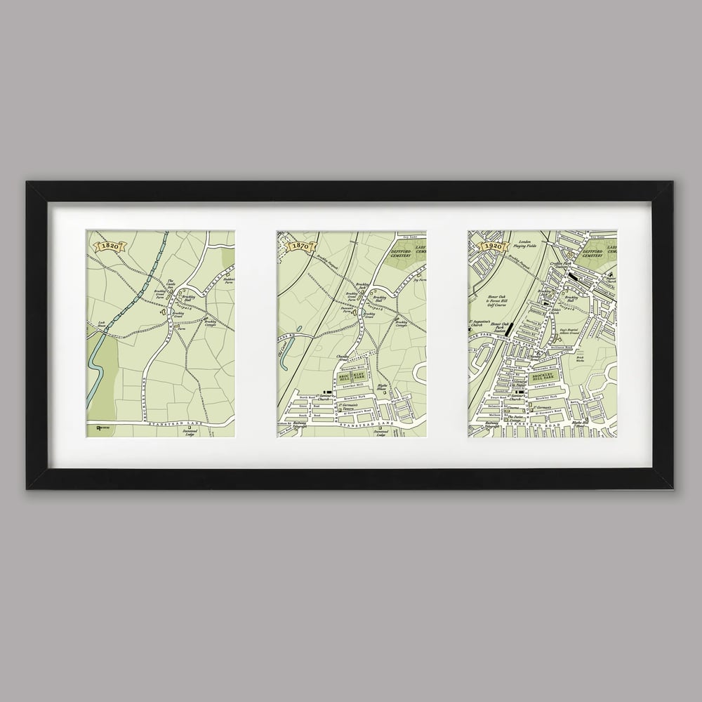 Image of One Hundred Years Map trio – Crofton Park - Honor Oak Park - SE4 - SE23