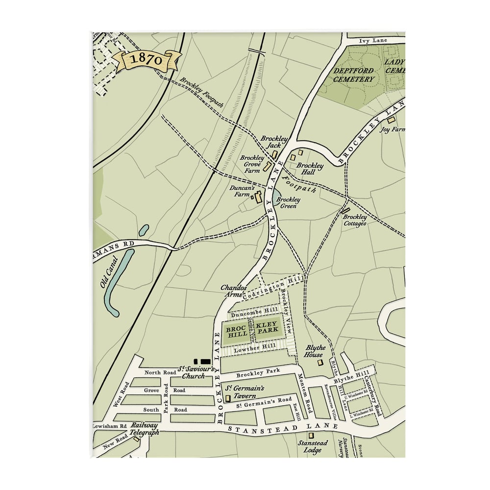 One Hundred Years Map trio Crofton Park Honor Oak Park SE4 SE23