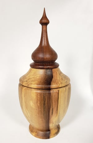 Image of Spalted Rainbow Poplar Lidded Box with Finial