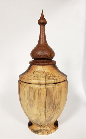 Image of Spalted Rainbow Poplar Lidded Box with Finial