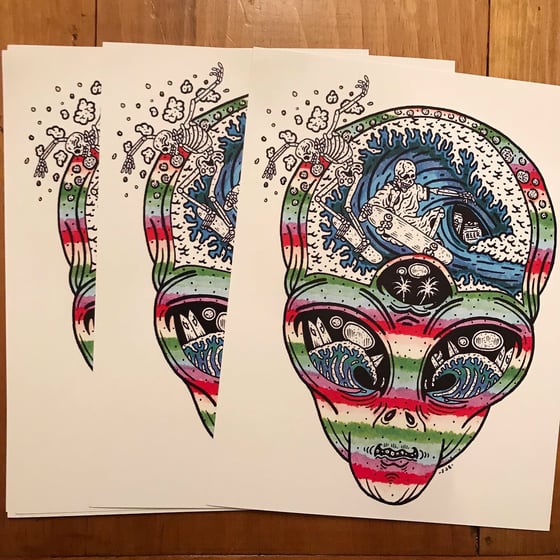 Image of RAINBOW ALIEN PRINT