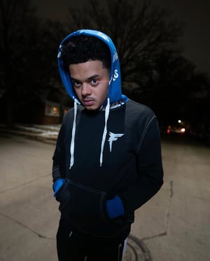Image of Blue F hoodie