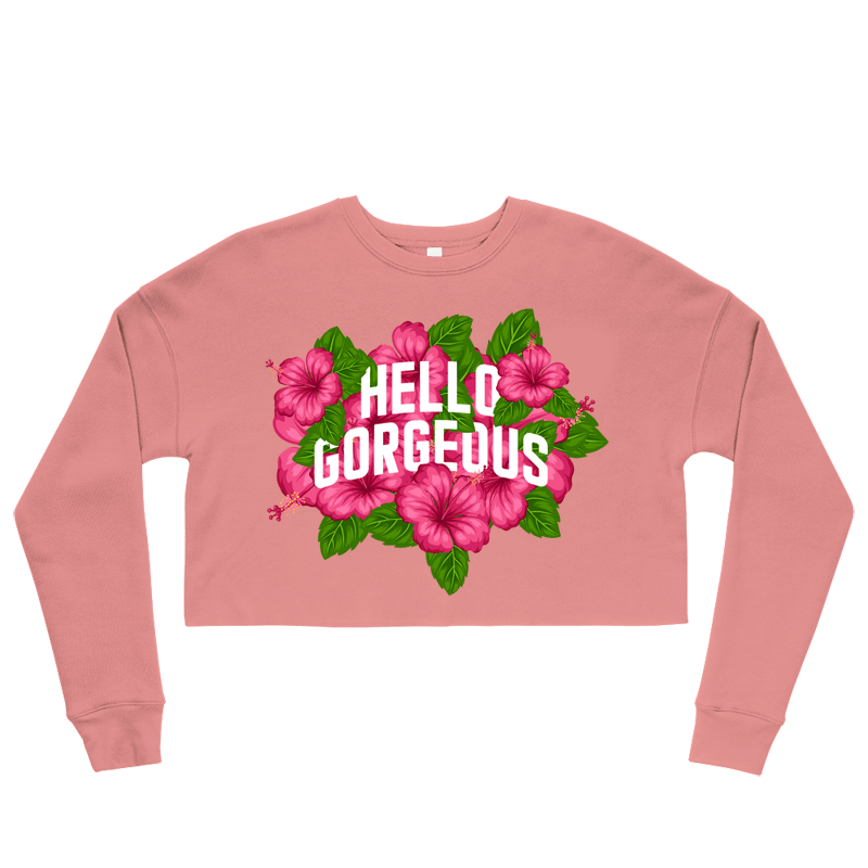 Image of Hello Gorgeous Cropped Sweatshirt (Mauve)