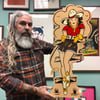 Cowgirl (Sailor Jerry flash) hand painted wood cut out