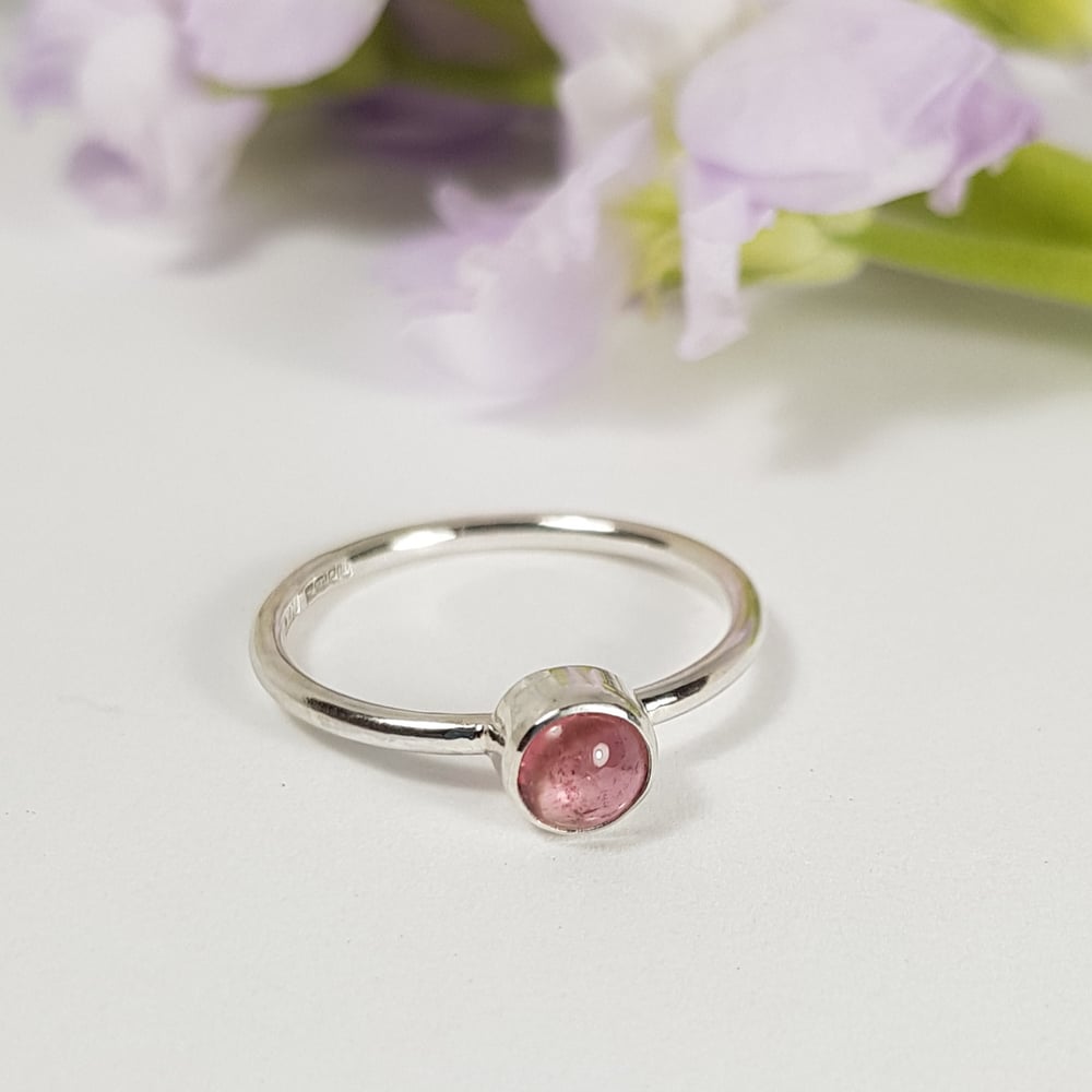 Image of Sterling Silver Pink Tourmaline Ring