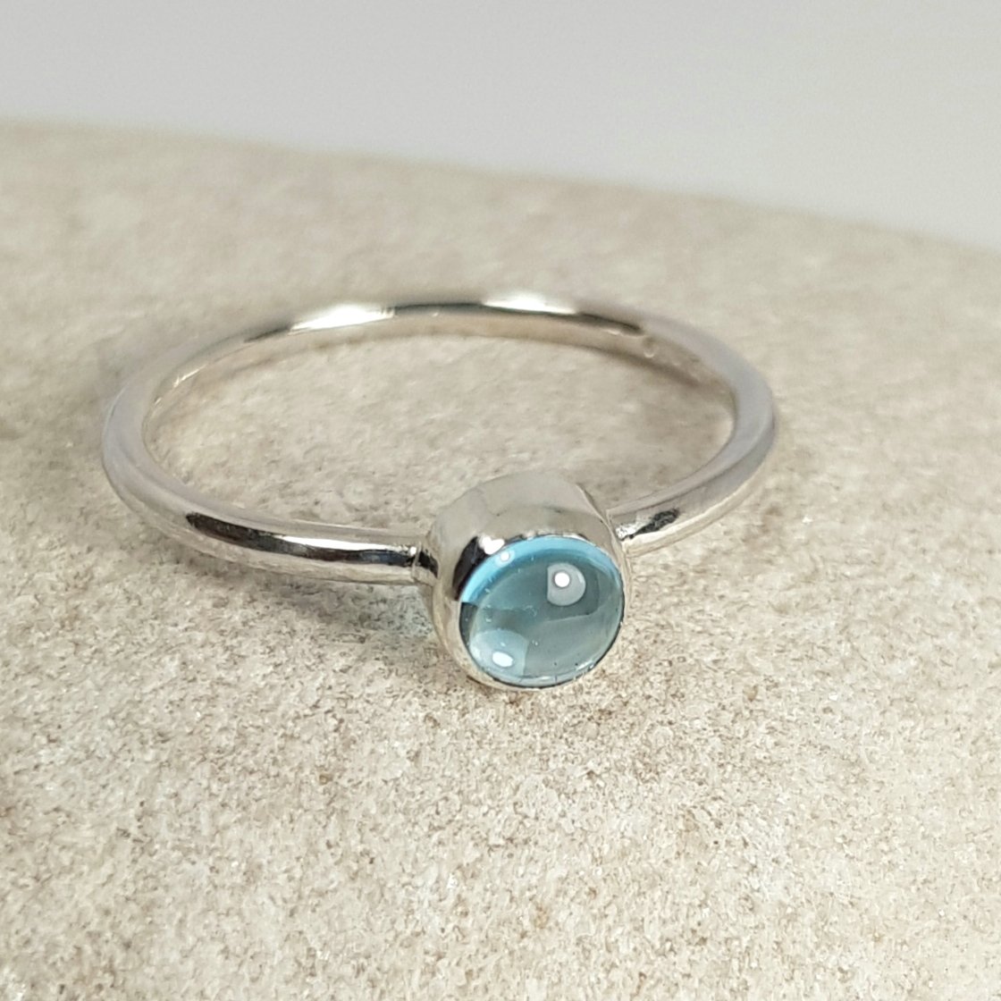 Image of Sterling Silver Blue Topaz Ring