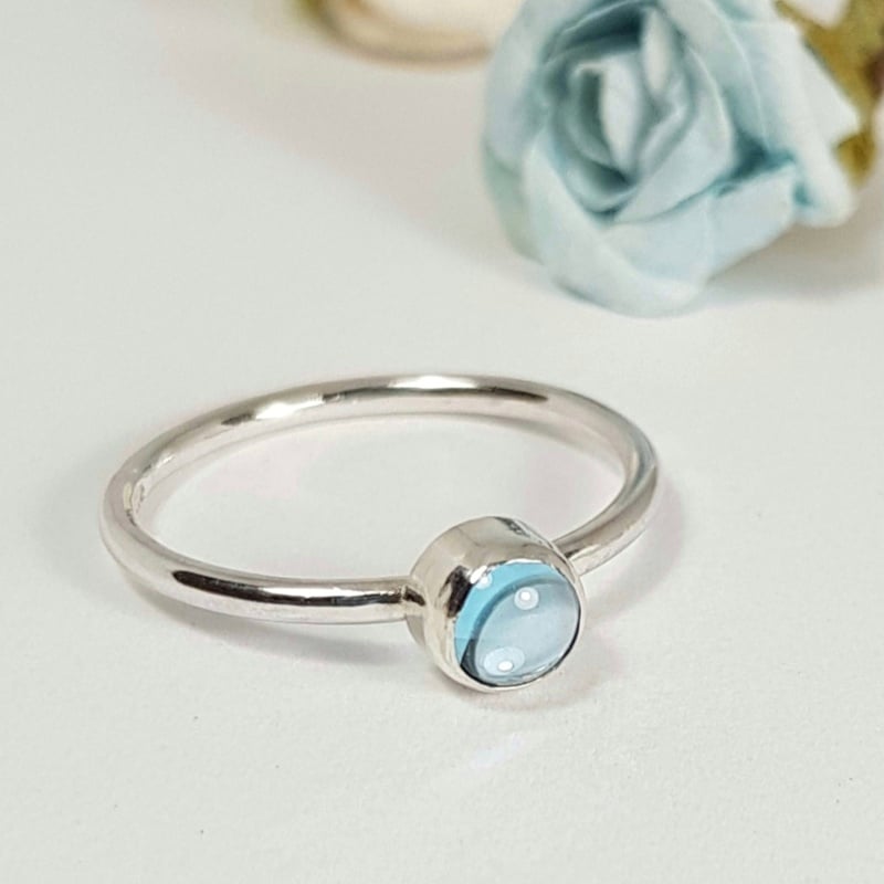 Image of Sterling Silver Blue Topaz Ring