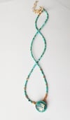 Teal Porcelain + Turquoise Necklace