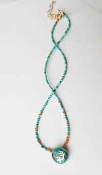 Image 2 of Teal Porcelain + Turquoise Necklace