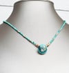 Teal Porcelain + Turquoise Necklace