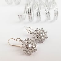 Image 3 of Sparkling Snowflake Earrings