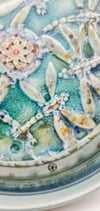 Handcarved Dragonfly Porcelain  Platter