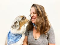 Image 5 of BFF BANDANAS Set of 2 Indigo Dyed Bandanas for Human & Dog Bestie