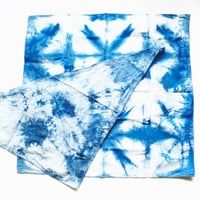 Image 2 of BFF BANDANAS Set of 2 Indigo Dyed Bandanas for Human & Dog Bestie