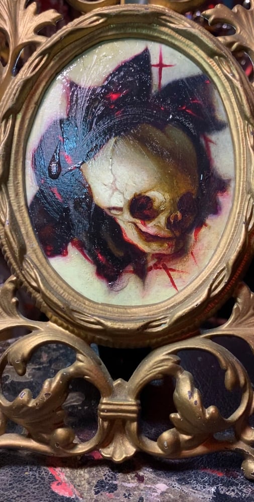 Image of ‘LOVE NEVER DIES' [ Unique Print - { 1/1 } ] Hand Embellished Print in Victorian Cast Iron Frame