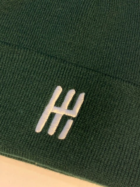 Image of Green Embroidered Beanie