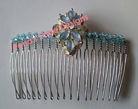 Blue Beaded Flip Comb