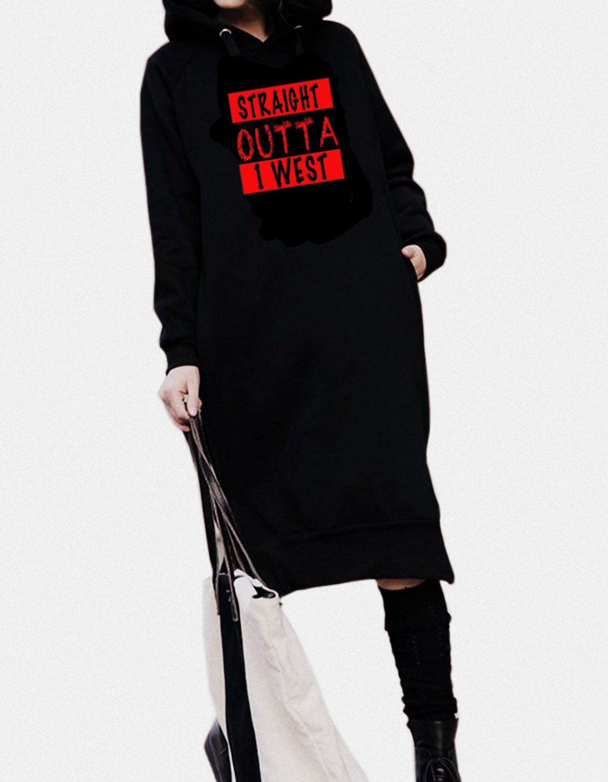 black oversized sweater dress