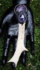 Image 1 of Antler Necklace with Star Amethyst