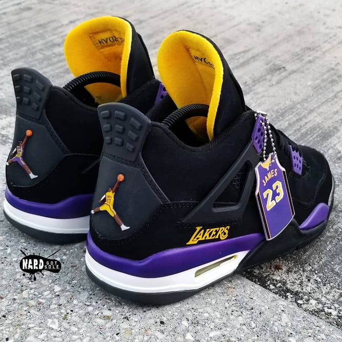 Purple and Black Jordan 4's
