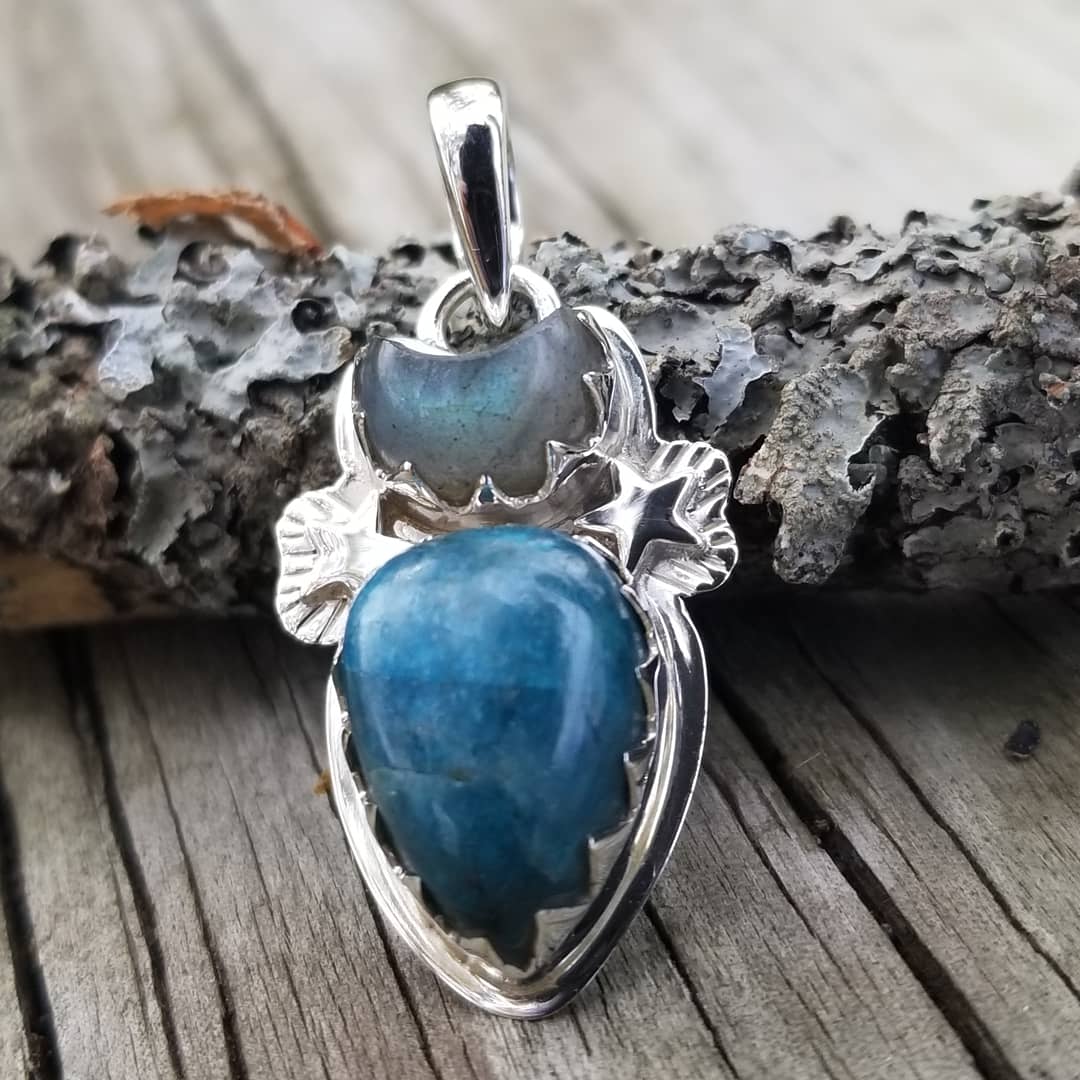 Image of Agave - Apatite & Labradorite Pendant in Sterling 