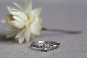 Image of *Made to order* Platinum 4.0mm rose cut diamond ring - claw set