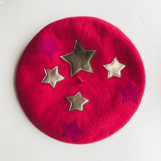 Image of Lucky Leather Star Wool Beret 