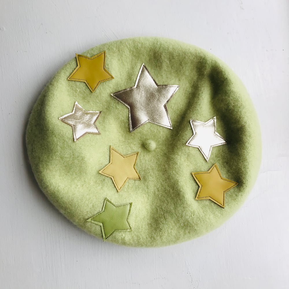 Image of Lucky Leather Star Wool Beret 