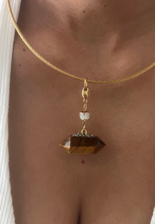Image of MONA • Tiger's Eye Circle Necklace
