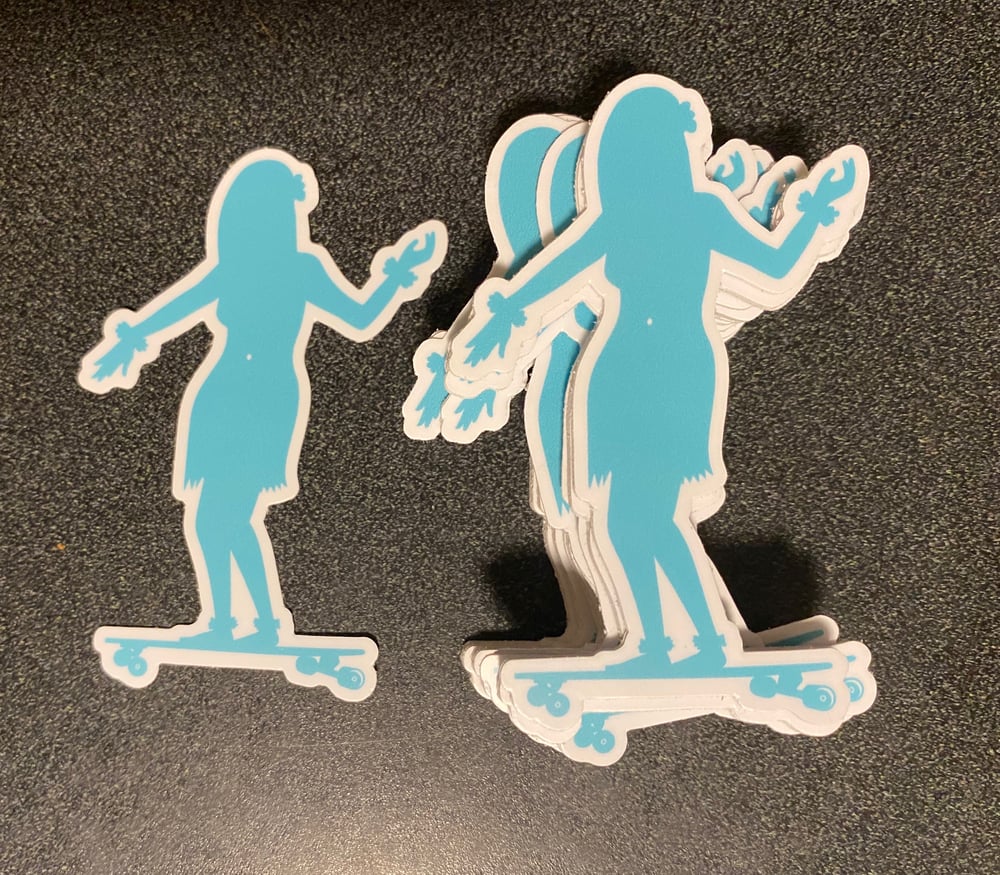 Image of 3" Blue Hula Die cut sticker