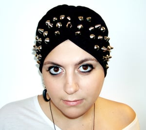 Image of Black studded turban