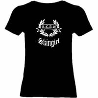 ACAB Skingirl Girly Shirt  white Print on black Shirt 1312