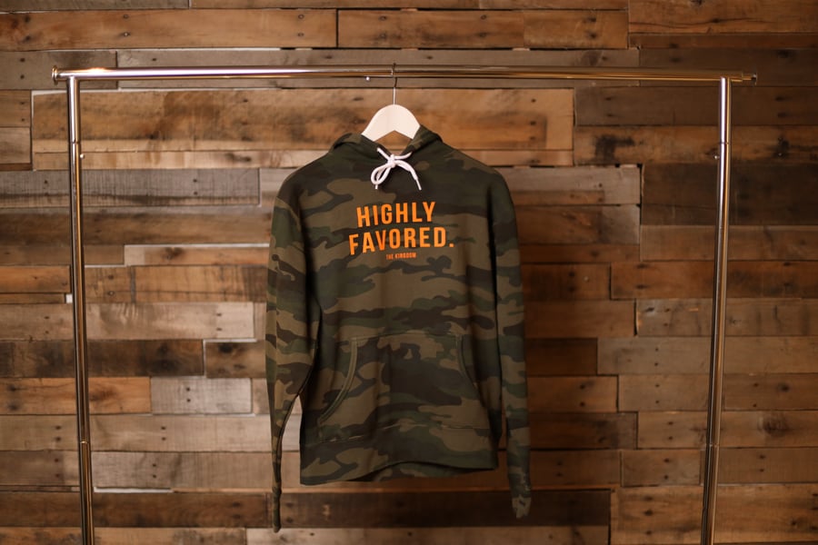 Image of Highly Favored Camo Hoodie