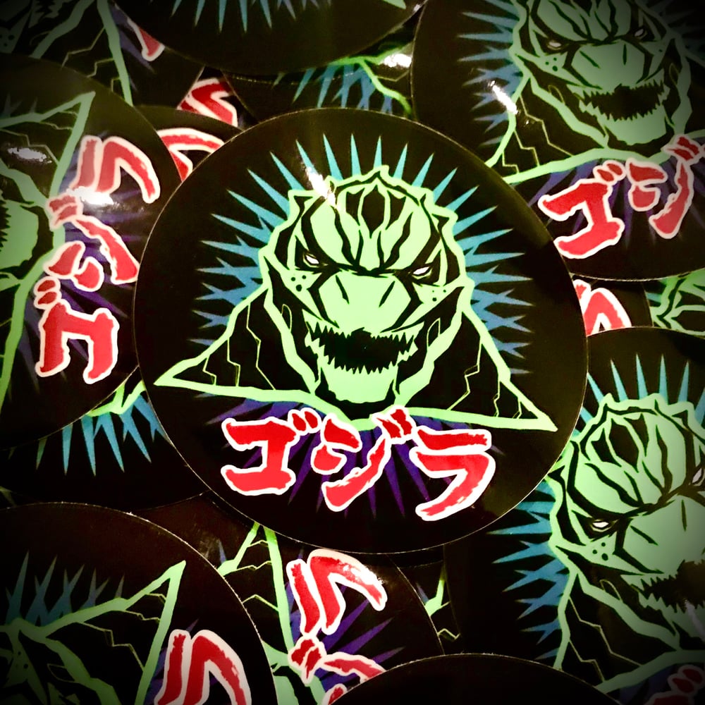 Godzilla sticker [circle / diecut]