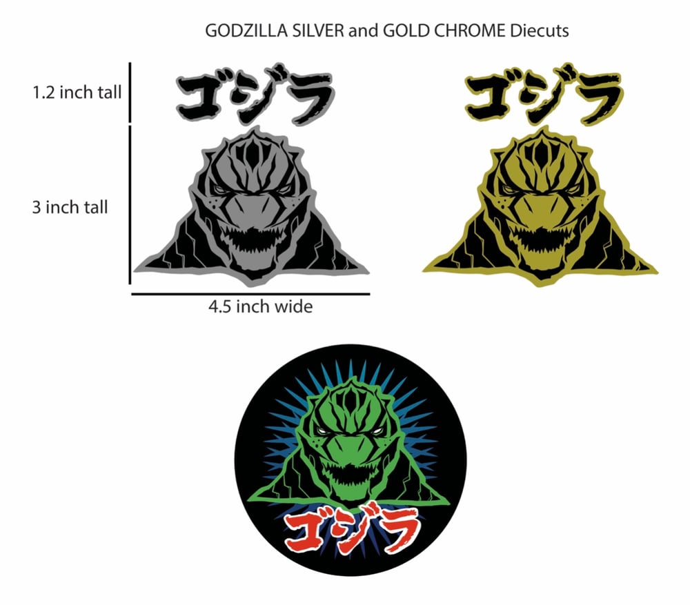 Godzilla sticker [circle / diecut]