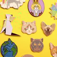 Image 3 of CAT THEMED MYSTERY SECONDS PIN BAGS - various designs - more than 50% off! Lucky dip enamel pins!