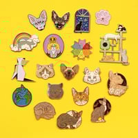 Image 2 of CAT THEMED MYSTERY SECONDS PIN BAGS - various designs - more than 50% off! Lucky dip enamel pins!