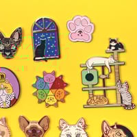 Image 4 of CAT THEMED MYSTERY SECONDS PIN BAGS - various designs - more than 50% off! Lucky dip enamel pins!