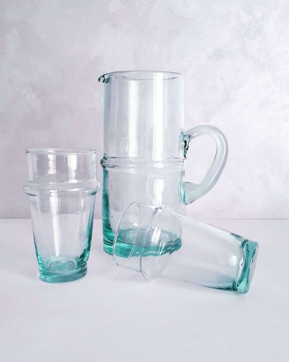Image of HANDBLOWN BELDI PITCHER 