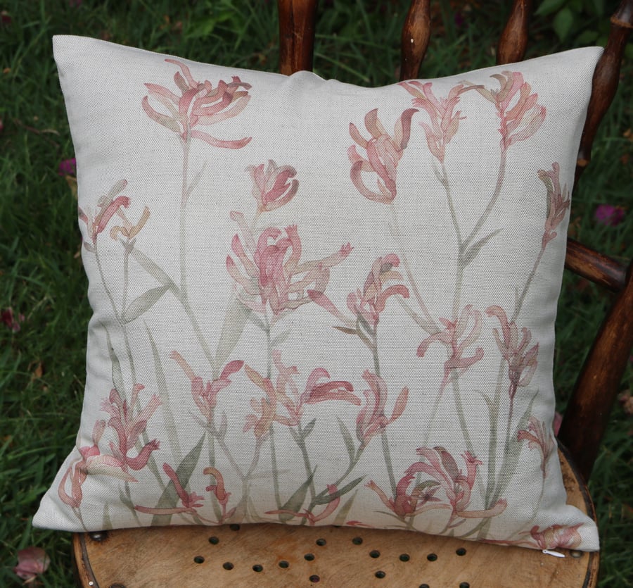 Image of Kangaroo Paw Belgian Cotton Linen Cushion Cover