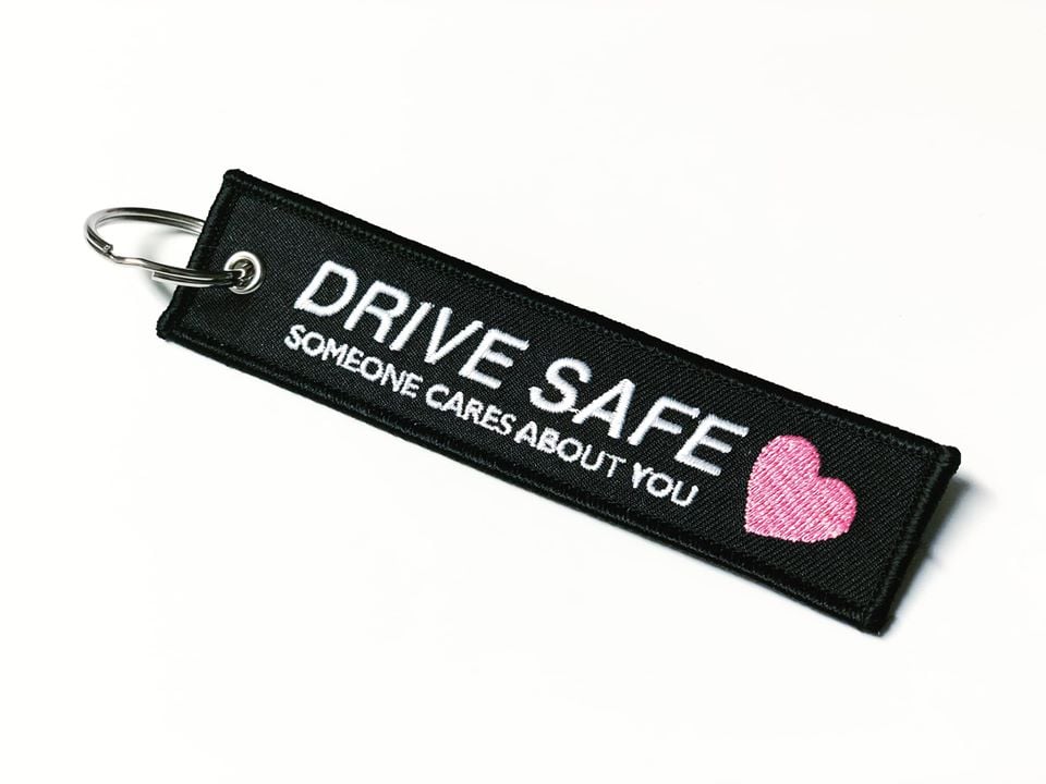 Black " Drive Safe " Jet Tag.